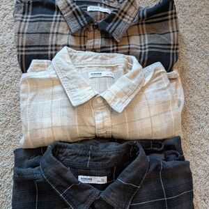 Sonoma Men's Plaid Shirt - Black, Cream, Tan